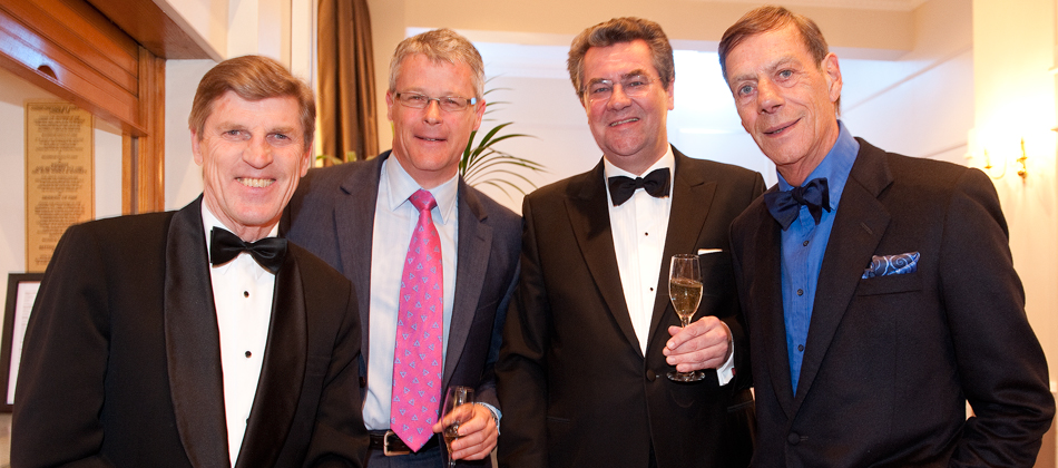 Brough Scott, Mike Cattermole, Mike Dillon with Sir Henry Cecil during 'An Evening with Sir Henry Cecil', May 3rd 2012